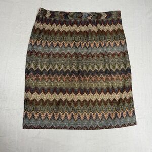 Melissa Paige Geometric Print A-Line Skirt Women Size M